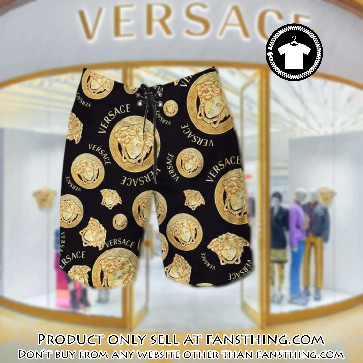 Versace medusa golden black luxury brand premium fashion shorts for men fst5707790